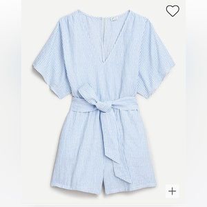 Cotton-linen romper in stripe, XS